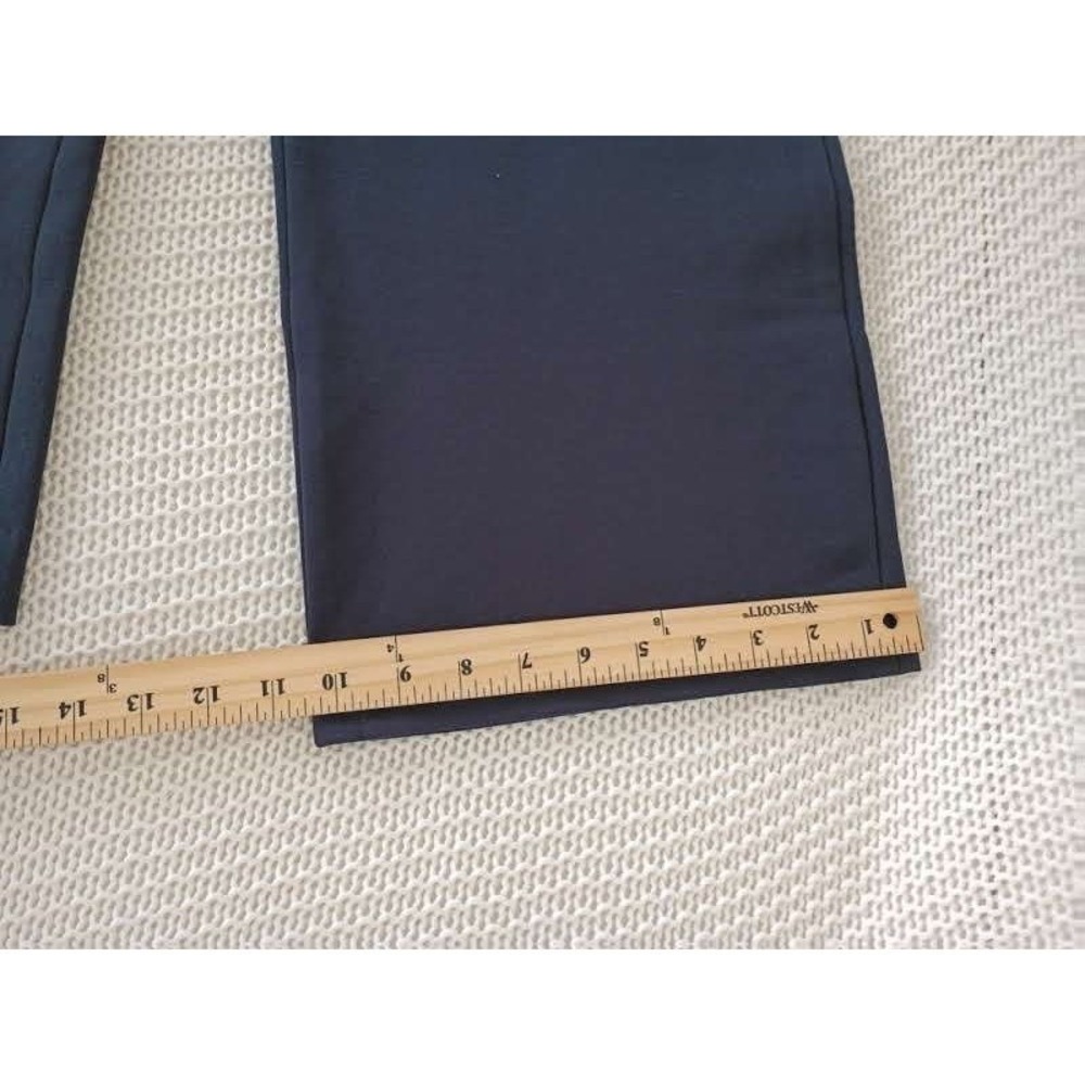 Quince Navy Blue Ultra Stretch Ponte Trouser Wide Leg Pants S W27 High Waisted - Picture 14 of 16
